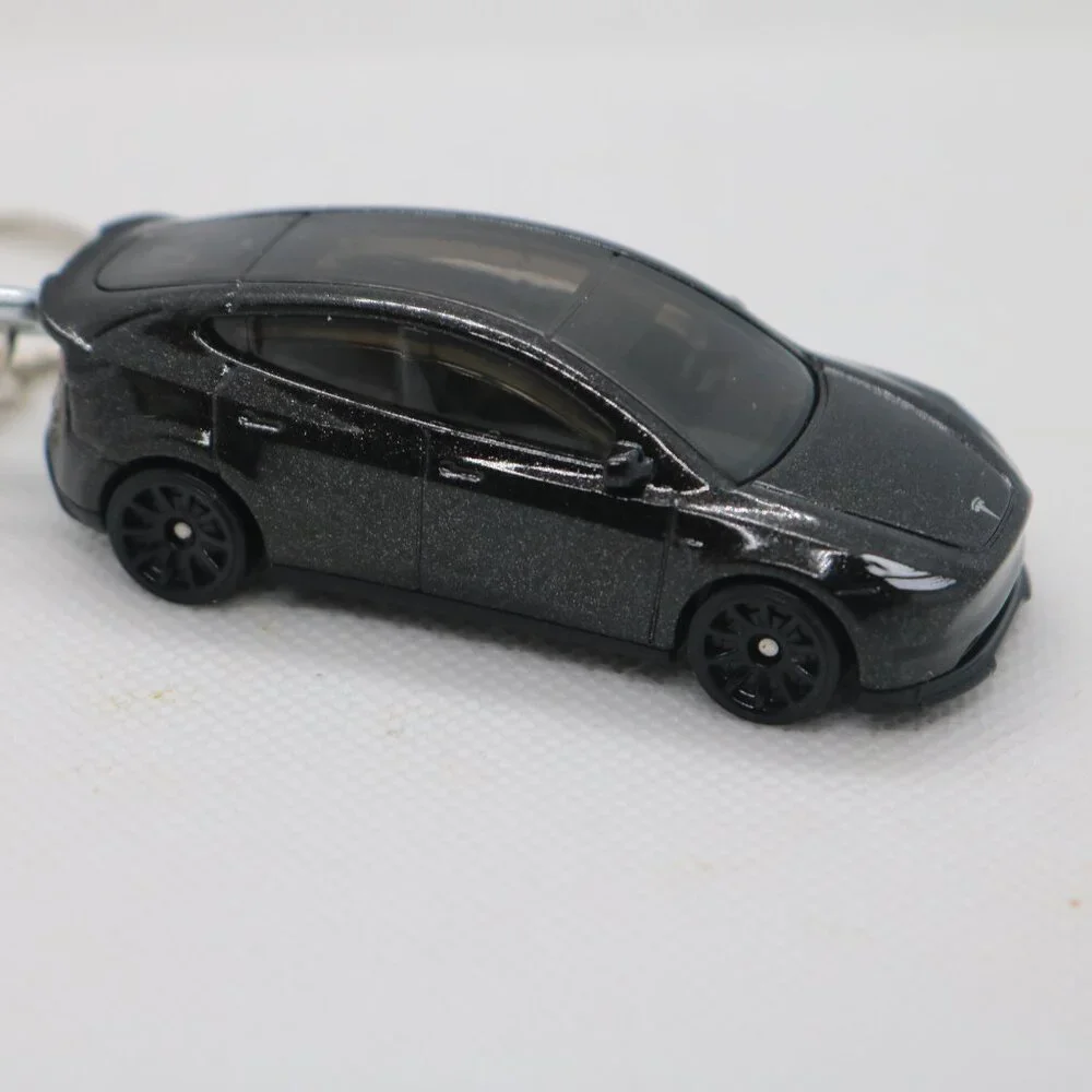 Hot Wheels black Tesla Y model Green Speed custom keychain